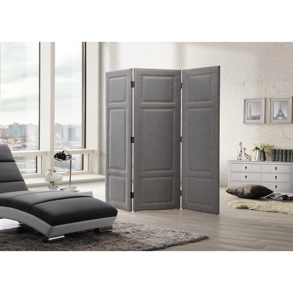 Baxton Studio Rochelle Modern and Contemporary 3Panel Grey Fabric