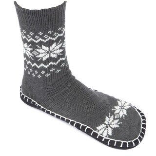 Leisureland Unisex Knitted Cozy Slippers Socks Snowflakes One SIze