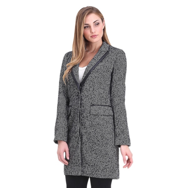 Spicy Mix Women's Greta Wool Blend Herringbone Single-Breasted Coat