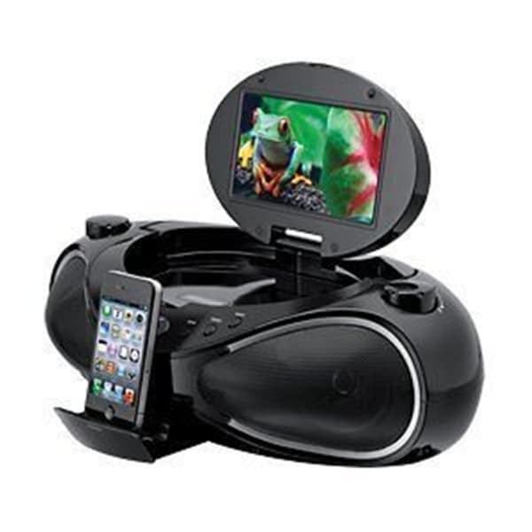 Ilive Ibpd882 CD/ DVD/ Iphone Boombox with 7-inch Tft Display and Fm Radio (Refurbished)