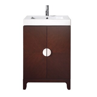 Avanity Soho 24-inch Vanity in Walnut Finish With Vitreous China Top