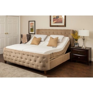 Sleep Zone Malibu 12-inch Split California King-size Memory Foam and Latex Adjustable Mattress Set
