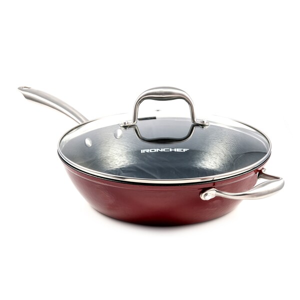 Iron Chef Flame Red Covered Skillet