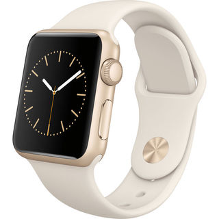 Apple Watch Sport Smartwatch (38mm, Gold Aluminum, Antique White Band)