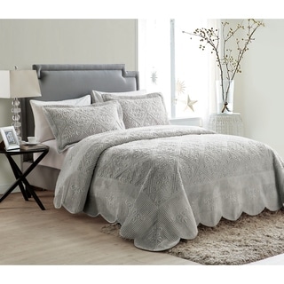 VCNY Westland Quilted Plush 3-piece Bedspread Set