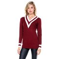 Stanzino Women's Knit Varsity Long-Sleeve Sweater