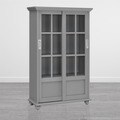 Altra Arron Lane Soft Grey Bookcase with Sliding Glass Doors
