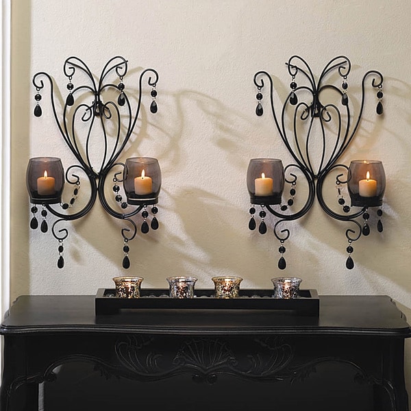 Romantic Elegant Glowing Candle Wall Sconces (Set of 2) 18010239