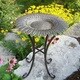 Premium Sunflower Bird Bath on Tower Base