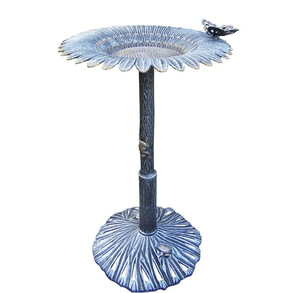 Premium Butterfly Sunflower Bird Bath