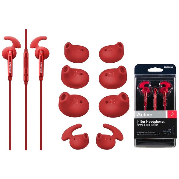 Samsung Active In-Ear Headset - Retail Packing - Red