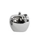 Ceramic Apple Figurine Small Polished Chrome Finish Silver