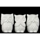 White Ceramic Owl No Evil Figurine (Set of 3)