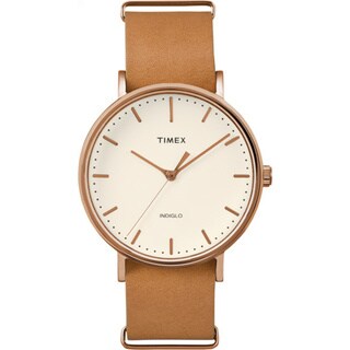Weekender Fairfield Brown Leather Slip-Thru Strap Watch
