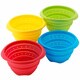 4 Piece Collapsible Silicone Colander Set - Red, Green, Blue and Orange
