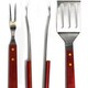 4 Piece Barbecue Set with Stainless Steel Fork, Spatula, Tongs and Mitt