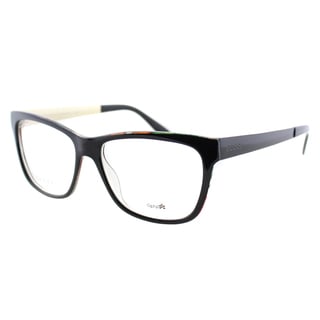 Gucci Women's Black Crystal Gold Plastic Rectangluar Eyeglasses