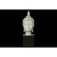 Resin Gloss Finish Cream Buddha Head with Pointed Ushnisha on Base