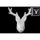 Ceramic Deer Head Wall Decor Gloss FInish White