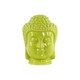 Glossy Green Finish Ceramic Buddha Head with Beaded Ushnisha