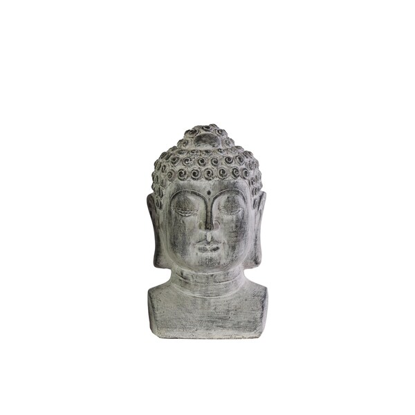 Urban Trends Small Cement Small Buddha Bust with Beaded Ushnisha