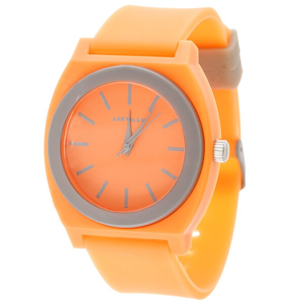 Airwalk Analog Orange Case with Orange Silicone Strap Watch 
