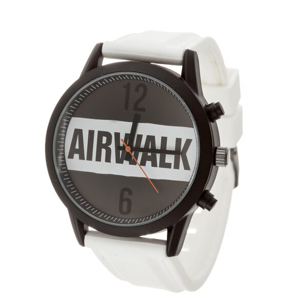Airwalk Analog White Logo Dial with White Silicone Strap Watch 