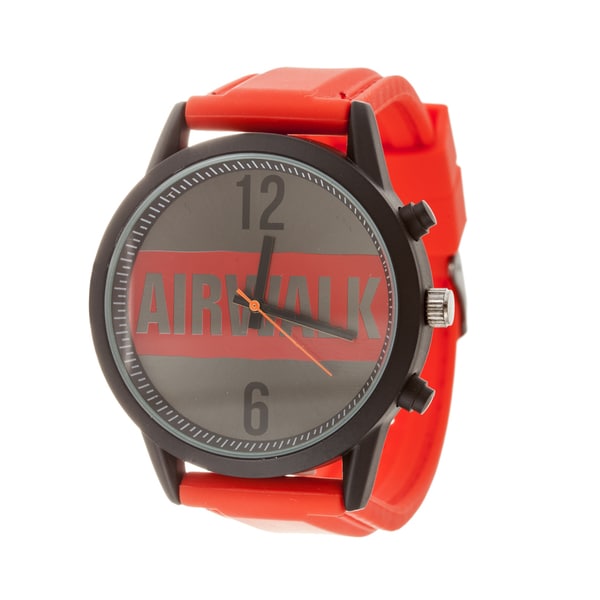 Airwalk Analog Red Logo Dial with Red Silicone Strap Watch 