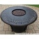 Carolton Premium 48-inch Round Aluminum Gas Firepit Table with Burner System and Weather Fabric Cover
