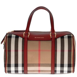 Burberry Medium Alchester in House Check and Leather Handbag