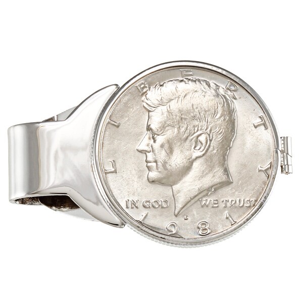American Coin Treasures Genuine JFK Half Dollar White Metal Money Clip (As Is Item)
