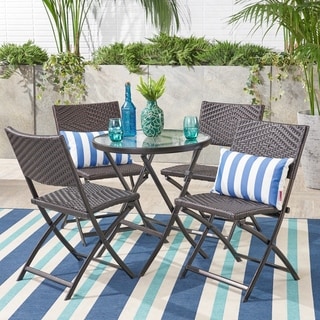 Christopher Knight Home El Paso Outdoor 5-piece Multi-brown Wicker Folding Dining Set