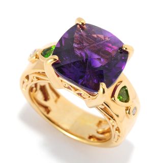 Michael Valitutti Amethyst, Chrome Diopside & Diamond Ring