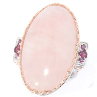 Michael Valitutti Rose Quartz & Rhodolite Ring