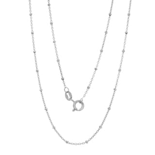 Sterling Essentials Italian Rhodium-plated Silver 1.5mm Bead Rosary Chain Necklace