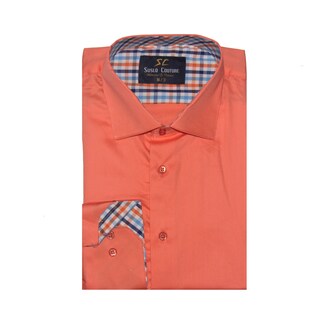 Azaro Uomo Men's Fred Orange Button Down
