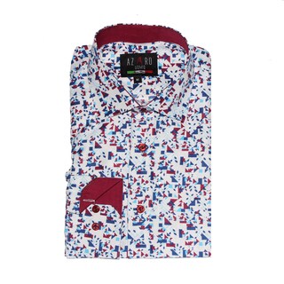 Azaro Uomo Men's Sky Red Button Down