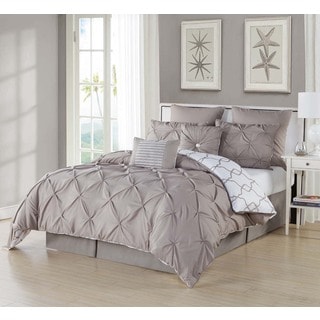 Reversible Pintuck Oversized 8-piece Comforter Set