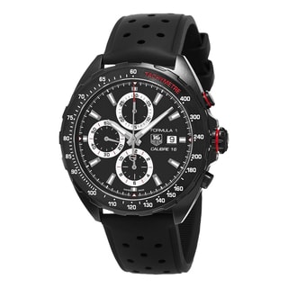Tag Heuer Men's CAZ2011.FT8024 'Formula' Black Dial Black Rubber Strap Chronograph Swiss Automatic Watch