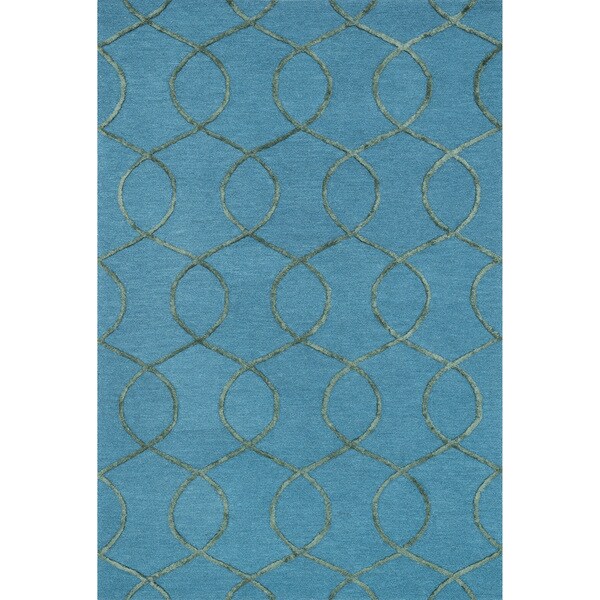 Hand-hooked Carolyn Ocean/ Green Rug (7'6 x 9'6) (As Is Item)