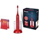 Pursonic S450 Red Deluxe Sonic Toothbrush with 12 Brush Heads and UV Sanitizer