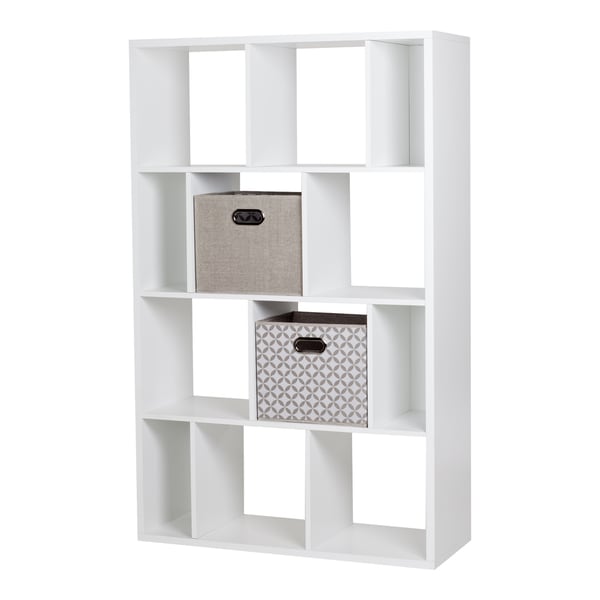 South Shore Reveal 12Cube Shelving Unit with 2 Fabric Storage Baskets