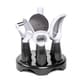 Black and White Stainless Steel 7-piece Kitchen Gadget Set with Stand