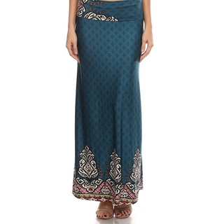 Women's Watercolor Border Maxi Skirt