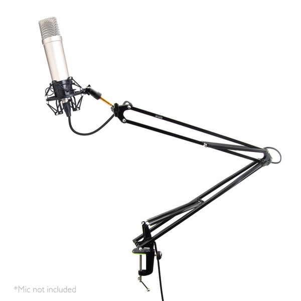 Pyle PMKSH04 Suspension Boom Scissor Microphone Stand Studio Radio Pro Shock Mount Holder with Adjustable and Extendable Arm