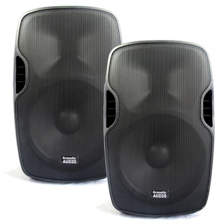 Acoustic Audio Aa15u Powered 15-inch Speaker Pair 2000 Watts 2 Way Usb Mp3 Players Aa15u-pr