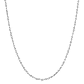 Fremada Sterling Silver 1.2-mm Diamond-Cut Italian Rope Chain Necklace (18 - 36 inches)