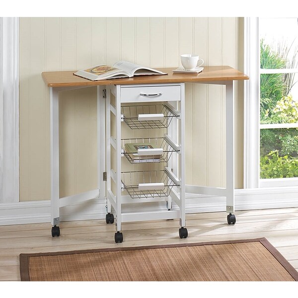 Hibiscus 3-shelf Extended Kitchen Cart