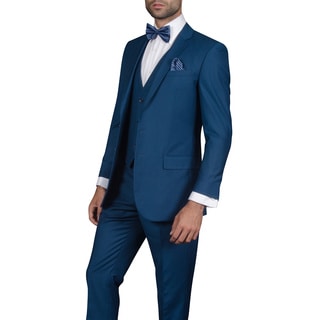 Men's Wool Lorenzo Indigo 3-piece Statement Suit