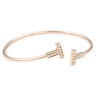 18k Rose Gold 2/5ct TDW Diamond Tiffany & Co. T-wire Bangle Bracelet (G-H, VS1-VS2)